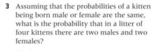 Most cats, or queens (unspayed female cats), have a litter of three to five kittens, but however, if she had delivered additional litters, there was no guarantee the total would be the same. Solved 3 Assuming That The Probabilities Of A Kitten Bein Chegg Com