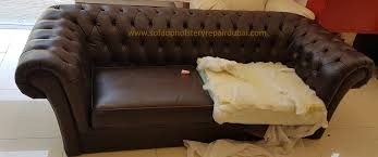 Remove the old leather from the sofa. Leather Sofa Repair And Upholstery Sofa Upholstery Repair In Dubai