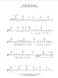 God only knows lyrics beach boys. God Only Knows Sheet Music The Beach Boys Lead Sheet Fake Book