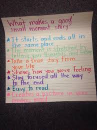 small moment anchor chart second grade writing first