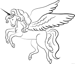 Every major news outlet from cnn to cbs news is reporting about the adult coloring phenomenon. Unicorn Outline Coloring Pages Winged Unicorn Line Art Printable Coloring4free Coloring4free Com