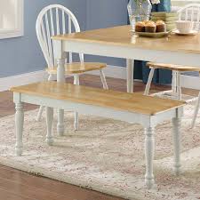 Unique rustic / industrial dining table and bench set kitchen outside or indoor. Better Homes Gardens Autumn Lane Farmhouse Solid Wood Dining Bench White And Natural Finish Walmart Com Walmart Com
