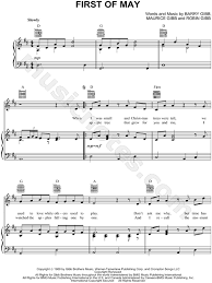 The Bee Gees First Of May Sheet Music In D Major Transposable Download Print Sheet Music Bee Gees Gees