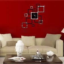 Diy 3d Square Wall Clocks Sticker Mirror Removable Decal Art Mural Home Decor Us Diyhomedecor Wall Clocks Living Room Wall Clock Sticker Diy Clock Wall