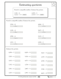 Estimating Quotients Estimating Quotients 4th Grade Math Worksheets Estimate Products