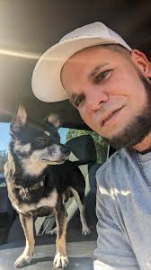 I couldn't get a picture of the dog. Brown and white pit bull. In the  clifton area. Anjuo or Anjou drive, not sure how to spell it. Right next to  a busy