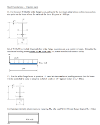 Solved 11 For The Steel W24x162 Wide Flange Beam Calcul