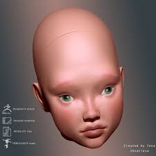 Modello 3D della testa di donna per bambola BJD (file STL)