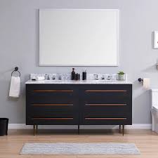 This double vanity set is crafted of solid birch wood, with a carrara white marble top, and two undermount ceramic sinks. Double Vanities You Ll Love Wayfair Ca Bathroom Vanity Double Bathroom Vanity Double Vanity Bathroom