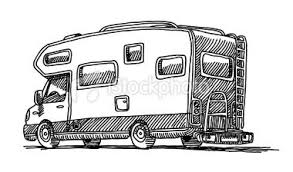 Hand Drawn Vector Drawing Of A Generic Caravan Mobile Home Mobile Home Vector Art Illustration Drawings