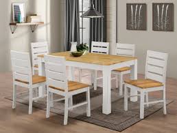 Kitchen table chairs white dining table rustic table dining tables white tables farm tables wood tables dining set estilo interior. Michele Solid Rubberwood Creamy White Dining Set With 6 Natural Seat Pads Chairs Designer Sofas4u