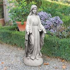 Madonna Of Notre Dame Garden Statue Grand 1 In 2020 Garden Statues Statue 6 Month Baby Picture Ideas