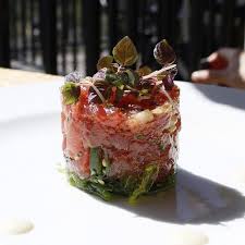 Ahi Tuna Tartare Wakame Cucumber Ginger Dressing Auberge Du Soleil Food Ginger Dressing Appetizer Recipes