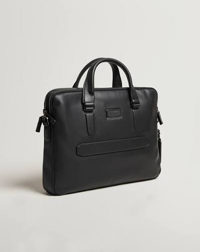 Tumi Black Leather Slim briefcase Bag