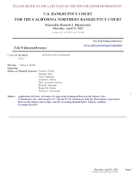 U.S. BANKRUPTCY COURT FOR THE CALIFORNIA NORTHERN BANKRUPTCY COURT