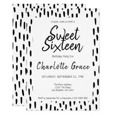Black And White Invitation Card Sweet Sixteen Black And White Birthday Party Invitation Zazzle Com Birthday Party Invitations Invitation Card Party Birthday Invitations Kids