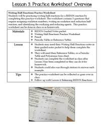 Redox Writing Half Reactions Practice Worksheet