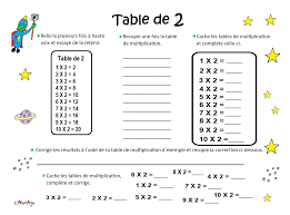 apprendre la table de 2 table de 6 table de 9 table de 7