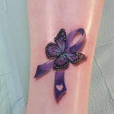 Use A Metastatic Ribbon And Make Butterfly The Colors Of Mbc Pink Blue Green Cancer Ribbon Tattoos Awareness Ribbons Tattoo Purple Ribbon Tattoos