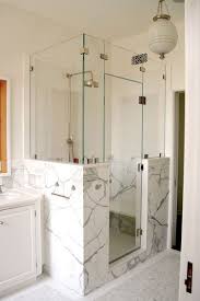 Full Half Wall Shower With Frameless Glass Bathroom Shower Doors Half Wall Shower Glass Shower Doors