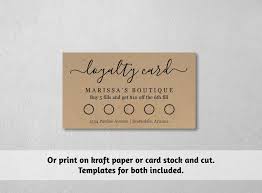 Maybe you would like to learn more about one of these? Printable Loyalty Card Template Simple Reward Punch Card Cardstock Kraft Paper Or Avery Business Cards Editable Pdf Instant Download