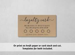 Calling cards are really handy for professionals who are out to meet new clients or prospective partners and employees. Printable Loyalty Card Template Simple Reward Punch Card Cardstock Kraft Paper Or Avery Business Cards Editable Pdf Instant Download
