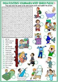 Recomendado para todos los niveles. Daily Routines Esl Printable Word Search Puzzle Worksheets For Kids Word Search Printables Daily Routine Activities Word Search Puzzles Printables