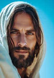 Jesus Christ With Gentle Expression Wearing White Hood