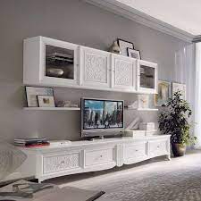Parete Attrezzate Shabby Chic Ecco 20 Modelli Originali Ed Eleganti Mondodesign It Arredamento Salotto Shabby Chic Arredamento Salotto Shabby Salotti Eleganti
