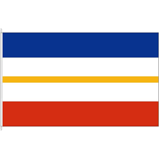 Die bemerkenswerte struktur ergibt sich aus einem zusammenschluß der flaggen von mecklenburg (in blau, gelb und rot) und vorpommern (blau und weiß). Fahne Von Landesflagge Mecklenburg Vorpommern