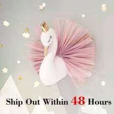 swan muur opknoping nursery decor zwaan gevulde pop speelgoed voor meisjes dier hoofd eenhoorn wandmontage baby kin swan wall art swan decor baby nursery decor