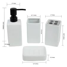White bathroom accessories ceramic toothbrush holder set soap dispenser soap dish lotion bottle ceramic bathroom aliexpress carries many white porcelain ceramic bathroom related products, including bathroom tray white. Loft 4 Piece Ceramic Bath Accessory Set White Walmart Com Walmart Com
