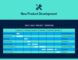 dark new product project gantt chart template