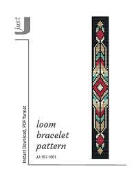 A large picture of the pattern 2. Bead Loom Pattern Native American Bracelet Loom Bracelet Pdf American Jewelry American Pattern Cuff Bracelet Loom Beading Loom Bracelets Beaded Jewelry Patterns