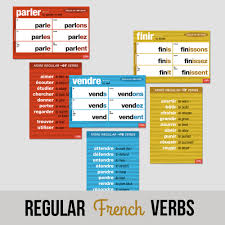 regular french verbs chart set