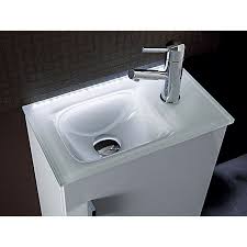 Camargue Stella Mini Waschtisch 25 X 45 Cm Glas Weiss Bauhaus Waschbecken Waschbecken Unterschrank
