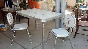 Product title disney mickey mouse kids table and chair set with st. 4 Ft Formica Chrome Disney Direct Mickey Mouse Table 2 Vinyl Chairs Ebay Wish I Had Room Vinyl Chairs Mickey Mouse Table Mickey Kitchen