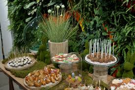 Sweet Table Buffet Nature Green Vegetal Sable Decore Financier Amande Bar A Bonbon