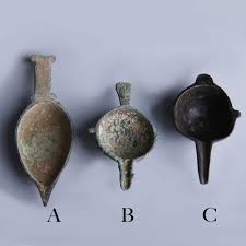 This beautiful tall base is decorated with an architectural fluted round column with classic top. Selection Of Fine Ancient Roman Bronze Oil Lamp Fillers Ancient Roman Antiquities Ancient Orientalancient Oriental