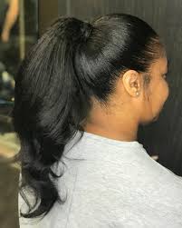 I Love A Sleek Ponytail Using My Relaxed Straight Texture The Blend And The Fullness Of The Hair With Natural Hair Styles Natural Hair Ponytail Sleek Ponytail