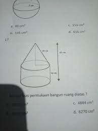 Jadi, volume tabung di samping adalah 28,26 cm² x 10 cm = 282,6 cm³. Luas Permukaan Bangun Ruang Campuran Kerucut Dan Limas Brainly Co Id