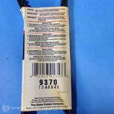 Gates Rubber Co 9370 13a0940 Cogged Replacement V Belt Ims Supply