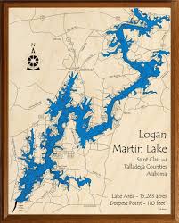 Logan martin lake is a reservoir located in east central alabama on the coosa river approximately 30 miles east of birmingham, alabama. Home Decor Wood Laser Cut Map Of Logan Martin Lake Alabama Globalgym Parsberg Com