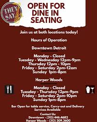 They Say Restaurant Posts Detroit Michigan Menu Prices Restaurant Reviews Facebook