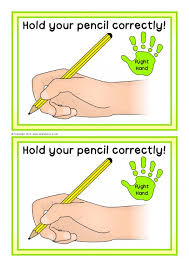 No matter which hand you write with, squeeze the pen between your thumb and index finger. Hold Your Pencil Correctly Reminder Cards Sb8931 Sparklebox