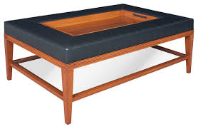 This square coffee table features four tops that lift on independently and flip over to. Carlisle Coffee Table Ottoman Gold Brown Maple And Black Faux Leather Transitional Footstools And Ottomans By Plush Home Houzz