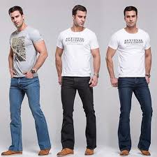 Pants gradually became straighter and wider at the ankle until the end of the '70s when they were back to narrow at the ankles once again. Men Classic Mid Rise Boot Cut Leg Slightly Flared Bell Bottom Jeans Denim Pants Buy Men Classic Mid Rise Boot Cut Leg Slightly Flared Bell Bottom Jeans Denim Pants Online At