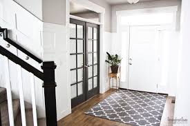 Wainscoting on adjoining walls can go floor to ceiling; Diy Stair Wainscoting Honeybear Lane