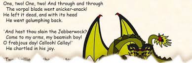 The importance of jabberwocky as a central focus of meaning for the novel is indicated by carroll's intention that the drawing of the jabberwock should he warns his son to be careful of and to avoid three different monsters; Poem Jabberwocky By Lewis Carroll