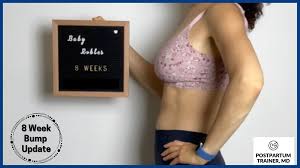 My 8 Week Pregnant Belly Bump Update With Pictures Postpartum Trainer Md